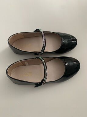 Place Black Patent Mary Jane Shoes with Sparkle Strap